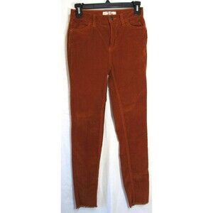 We The Free Free People Brown Corduroy Raw Hem Skinny Jeans Size 25 R EUC